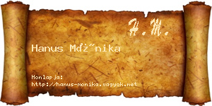 Hanus Mónika névjegykártya